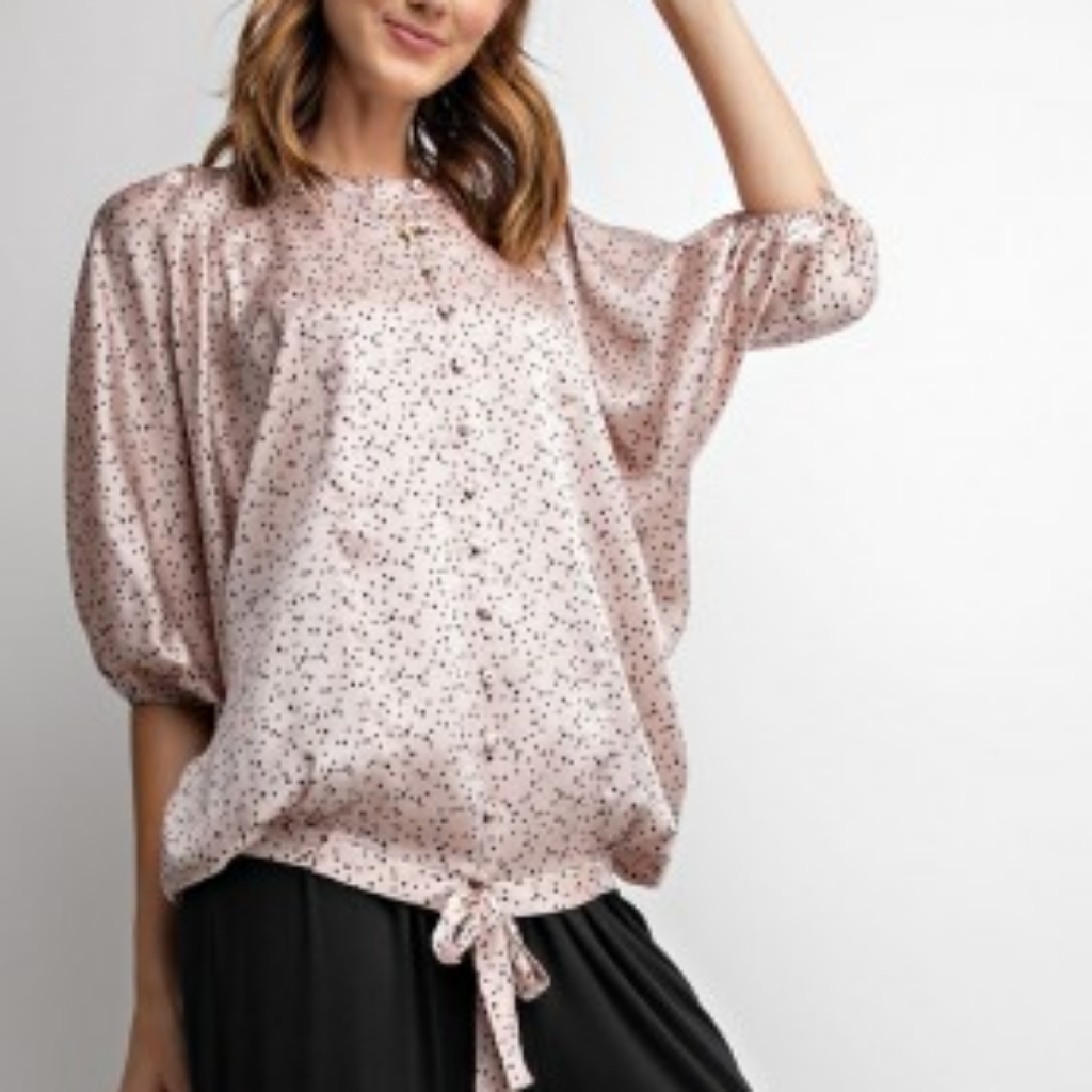 Polka Dot Button Blouse